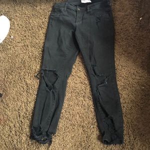 Distressed black ripped jeans!